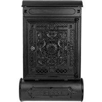 HMF 512-02 Briefkasten Antik mit Zeitungsfach, Vintage Postkasten aus Aluguss, 57 x 35 x 10 cm, Schwarz von HMF