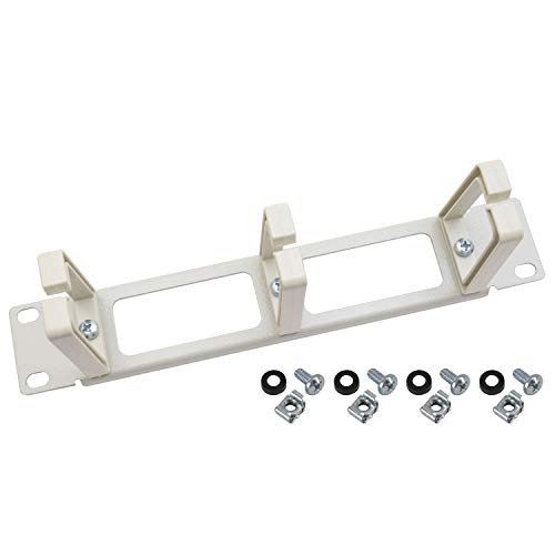 HMF 63353-07 Rangierpanel für Serverschrank | 10 Zoll | 1 HE | 3 Führungsbügel | Lichtgrau von HMF