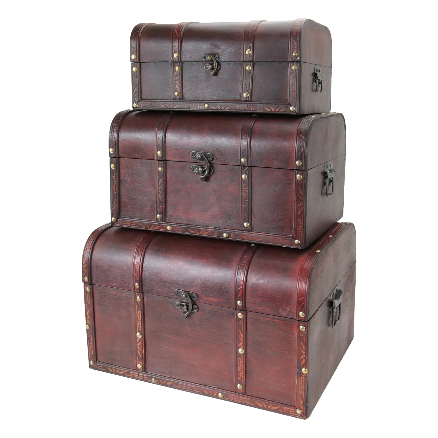 HMF 6406700 Schatztruhen Holz 3er Set Versch Größen Portugal von HMF