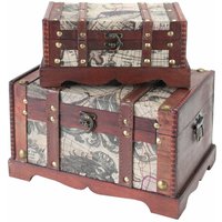 HMF - 6408700 Schatztruhe, Schatzkiste, Holzkiste Amerika, 2er Set von HMF