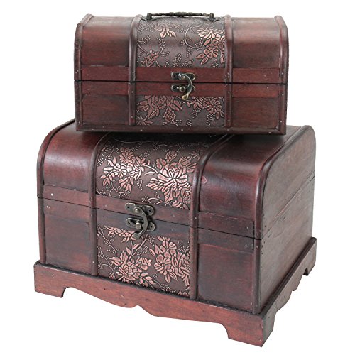 HMF 6411700 Schatztruhen aus Holz | 2er Set | Versch. Größen | Japan von HMF