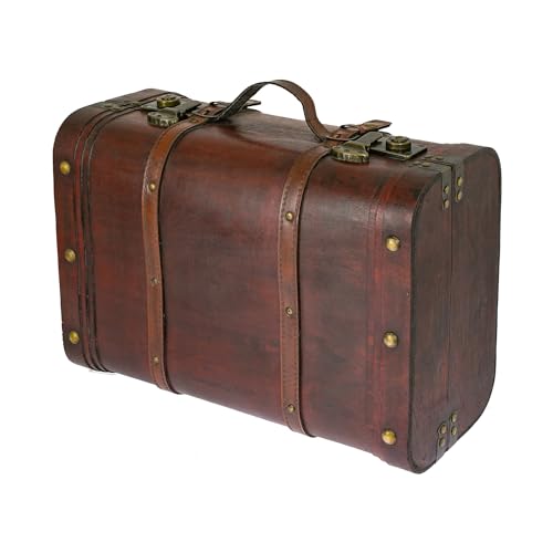 HMF 6412-145 Schatztruhe aus Holz, Vintage Koffer | 45 x 30,5 x 20 cm | Groß | Peru von HMF