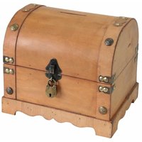 HMF - 6414-51 Spardose aus Holz Euro Einwurfschlitz Schatztruhe Namibia, 23,5 x 18 x 20 cm von HMF