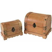 HMF - 6414700 Spardose aus Holz Euro Einwurfschlitz Schatztruhe Namibia, 2er Set von HMF