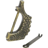 HMF - 6491 Antikes Chinesisches Deko Vorhängeschloss, 6 x 3 x 0,8 cm, Fisch, Gold von HMF