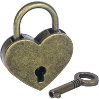 HMF 6493 Mini Deko Vorhängeschloss mit Schlüssel in Herzform, Bronze von HMF
