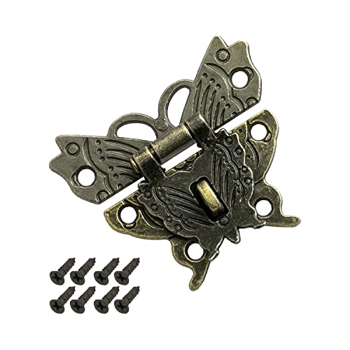 HMF 6495 Vintage Verschluss Schmetterling mit Schlossöse | 50 x 45 mm | Bronze von HMF