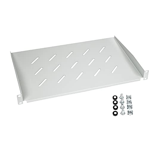 HMF 65499 Fachboden für Serverschrank | 19 Zoll | 1 HE | 300 mm Tiefe | Lichtgrau von HMF