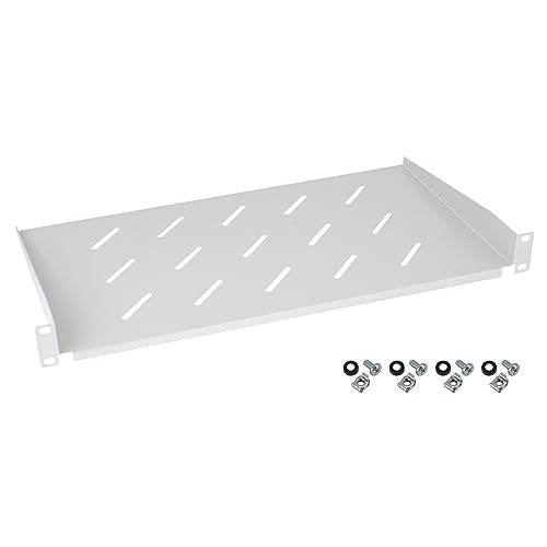 HMF 65499 Fachboden für Serverschrank | 19 Zoll | 1 HE | 250 mm Tiefe | Lichtgrau von HMF