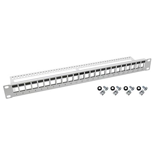 HMF 66445-07 UTP Keystone-Patchpanel für Serverschrank | 19 Zoll | 1 HE | 24 Ports RJ45 | Lichtgrau HMF 66445-07 UTP Keystone-Patchpanel für Serverschrank | 19 Zoll | 1 HE | 24 Ports RJ45 | Lichtgrau von HMF