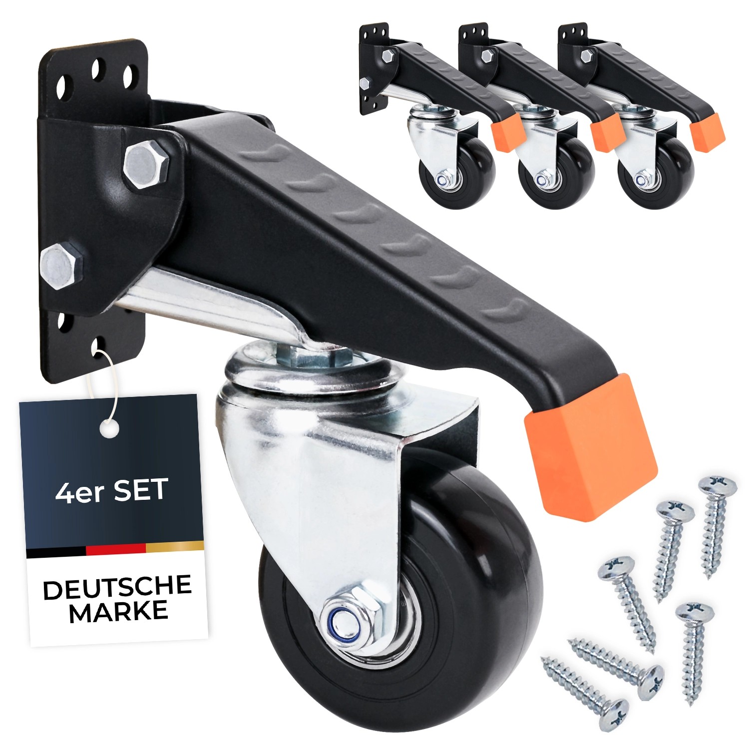 HMF 6750 Schwerlastrollen Absenkbar für Werkbank 4 Stück 65 mm bis 300 kg Schwarz HMF 6750 Schwerlastrollen Absenkbar für Werkbank 4 Stück 65 mm bis 300 kg Schwarz von HMF