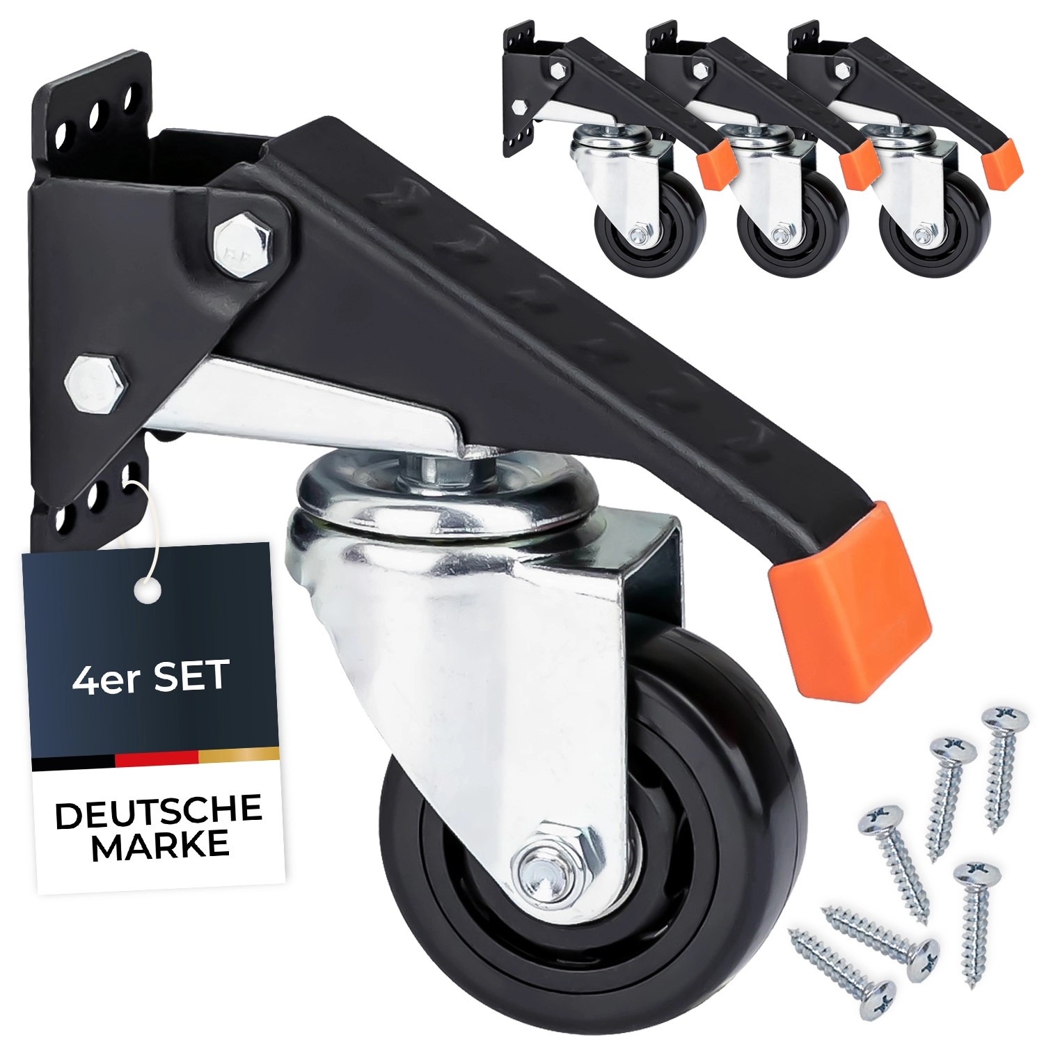 HMF 6750 Schwerlastrollen Absenkbar für Werkbank 4 Stück 76 mm bis 400 kg Schwarz HMF 6750 Schwerlastrollen Absenkbar für Werkbank 4 Stück 76 mm bis 400 kg Schwarz von HMF