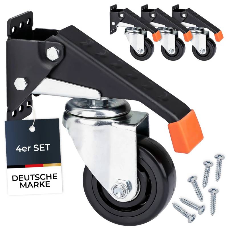 HMF 6750 Schwerlastrollen Absenkbar für Werkbank 4 Stück 76 mm bis 400 kg Schwarz HMF 6750 Schwerlastrollen Absenkbar für Werkbank 4 Stück 76 mm bis 400 kg Schwarz von HMF