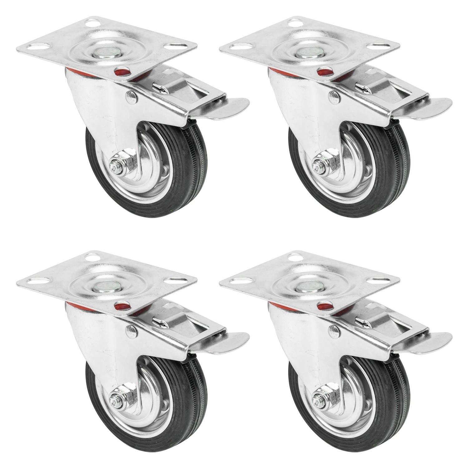 HMF 6790 Schwerlastrollen Bremse Vollgummi 4 Stück 75 mm bis 200 kg Schwarz HMF 6790 Schwerlastrollen Bremse Vollgummi 4 Stück 75 mm bis 200 kg Schwarz von HMF