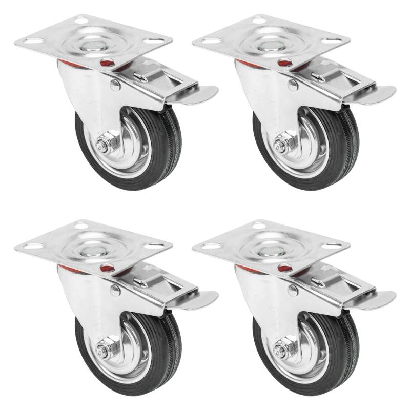 HMF 6790 Schwerlastrollen Bremse Vollgummi 4 Stück 75 mm bis 200 kg Schwarz HMF 6790 Schwerlastrollen Bremse Vollgummi 4 Stück 75 mm bis 200 kg Schwarz von HMF