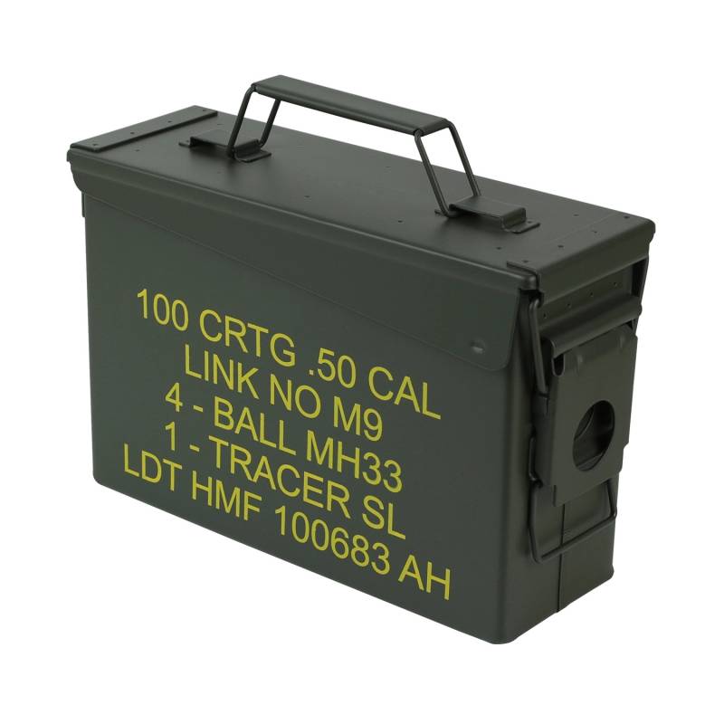 HMF 70010 Munitionskoffer US Ammo Box Metallkiste 27 x 17 x 9 cm Grün von HMF