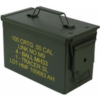 HMF - 70011 Munitionskoffer, us Ammo Box, Metallkiste, 30 x 19 x 15,5 cm, grün von HMF