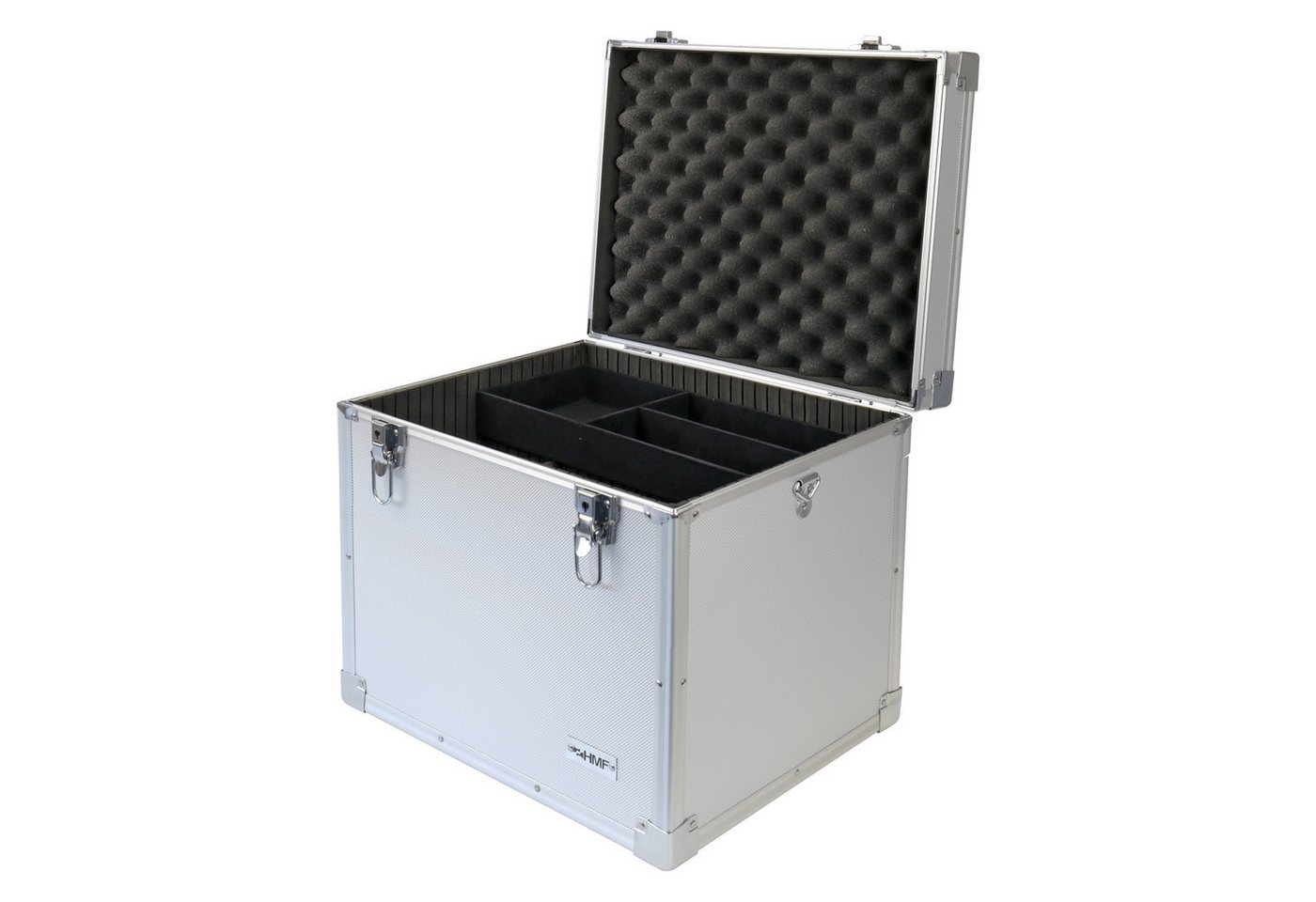 HMF Transportbehälter robuste Alu Transportbox, Aufbewahrungsbox, (mit Schultergurt), abschließbarer Universalkoffer, 41x33x36 cm, silber von HMF