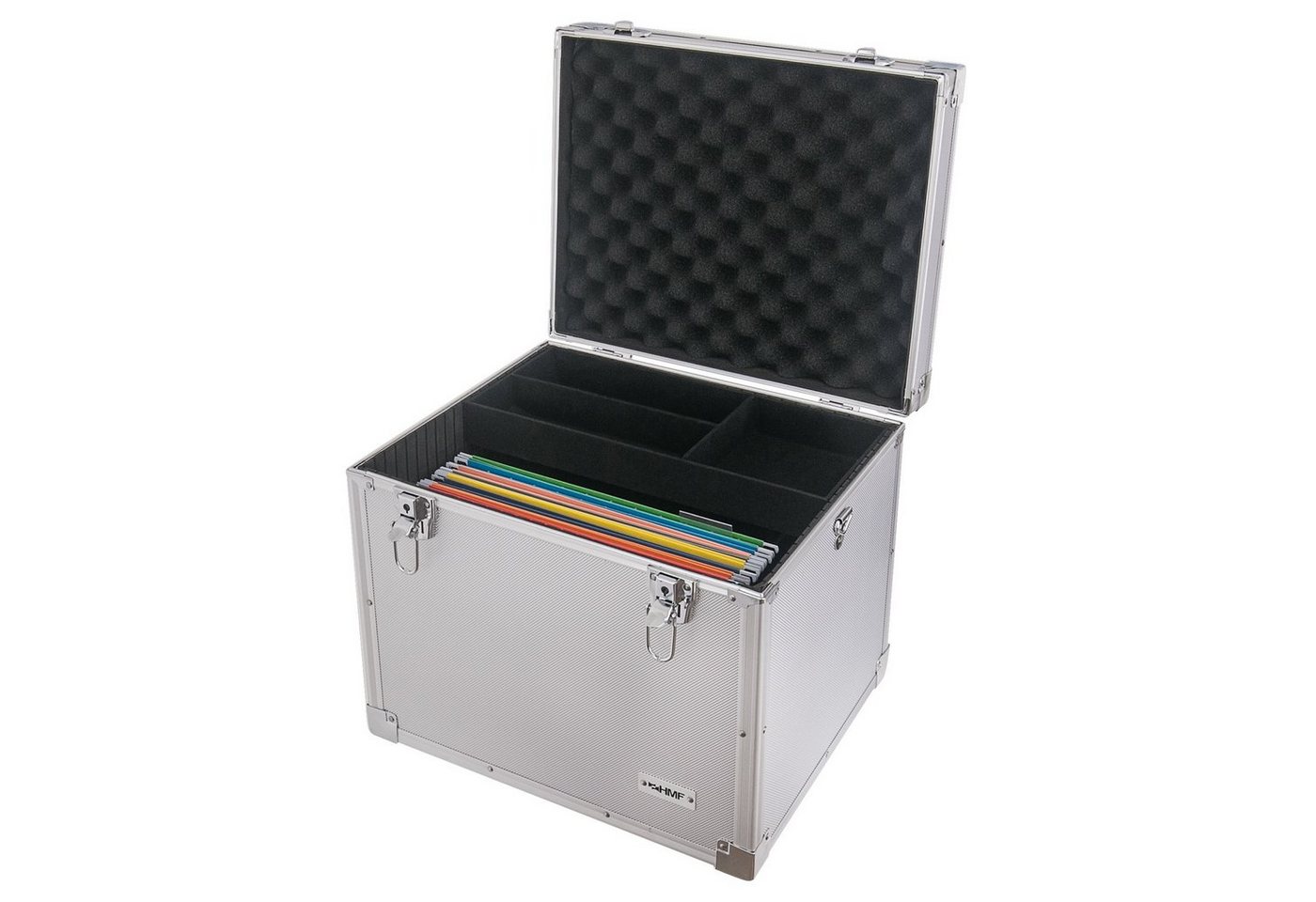HMF Aufbewahrungsbox Transportbox für DIN A4 Hängeregister und Dokumente, abschließbare Dokumentenbox, 41x33x36 cm von HMF