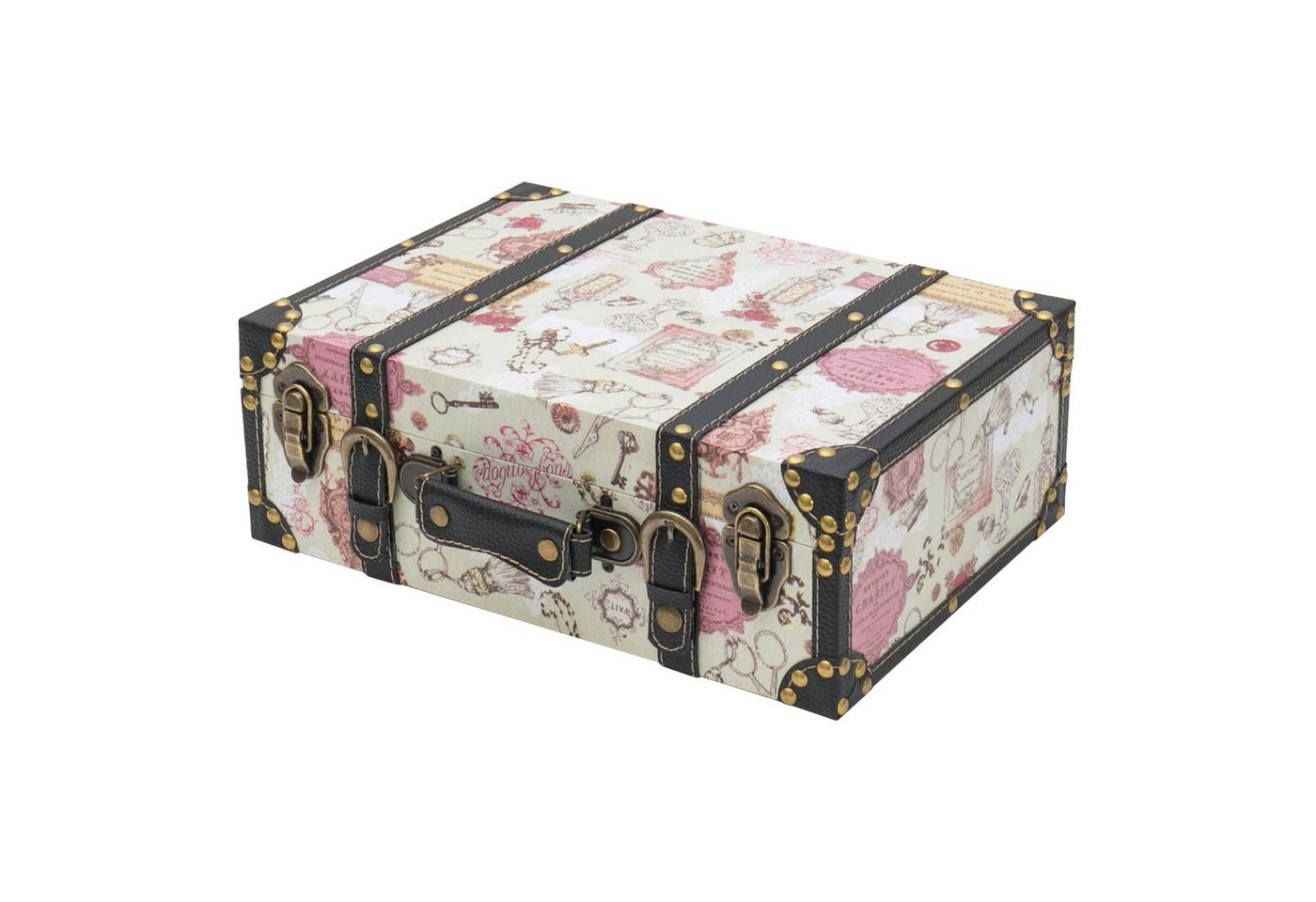 HMF Aufbewahrungsbox Vintage Koffer, Multifunktionskoffer (1 St), Handgefertigter Geschenkkoffer im Barock Design, 38x26x13 cm von HMF