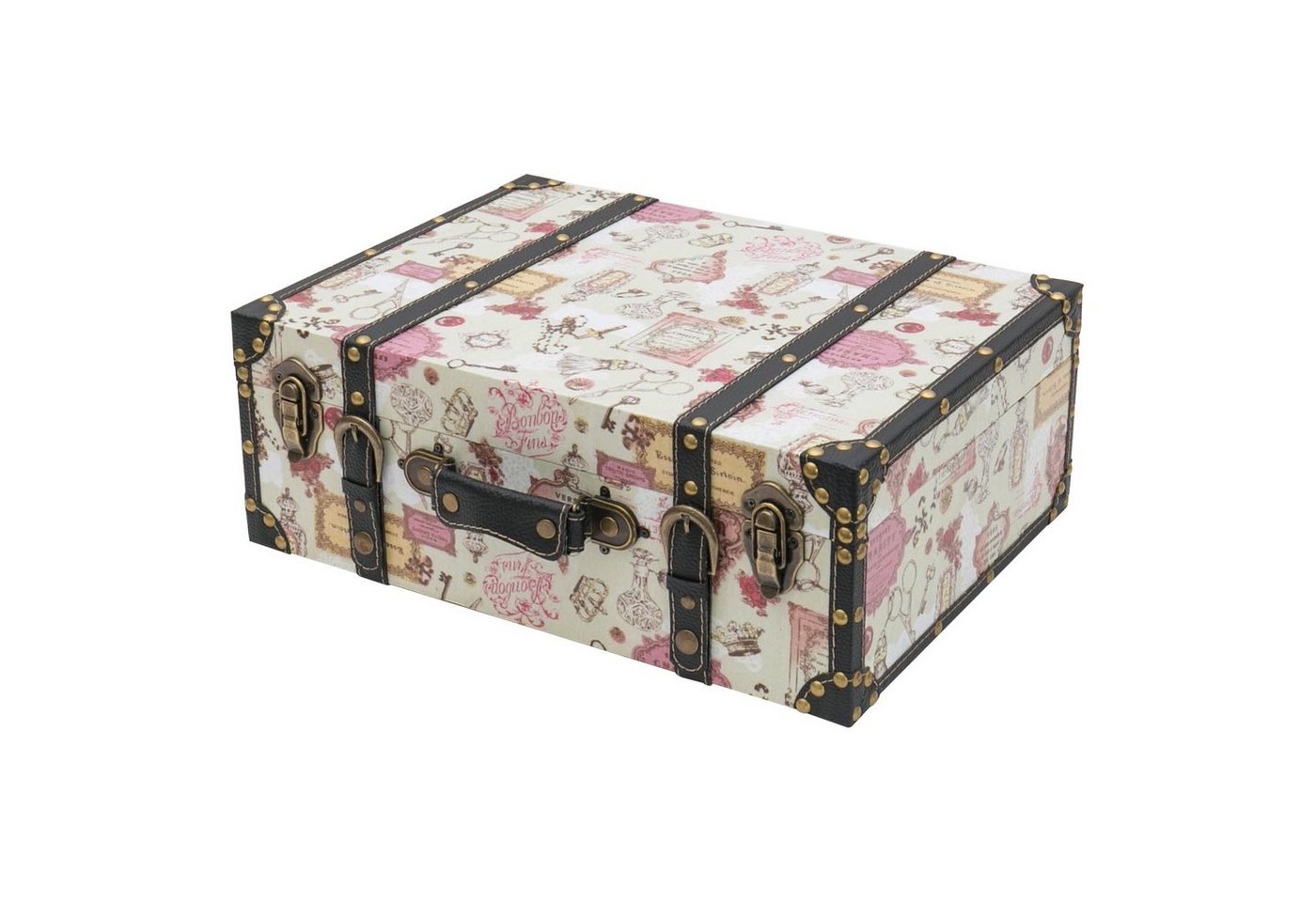 HMF Aufbewahrungsbox Vintage Koffer, Multifunktionskoffer (1 St), Handgefertigter Geschenkkoffer im Barock Design, 44x32x16 cm von HMF