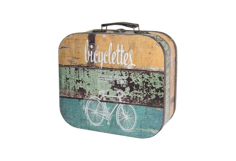 HMF Aufbewahrungsbox Vintage Koffer, Multifunktionskoffer (1 St), Handgefertigter Geschenkkoffer im Fahrrad Design, 25x21,5x8,5 cm von HMF