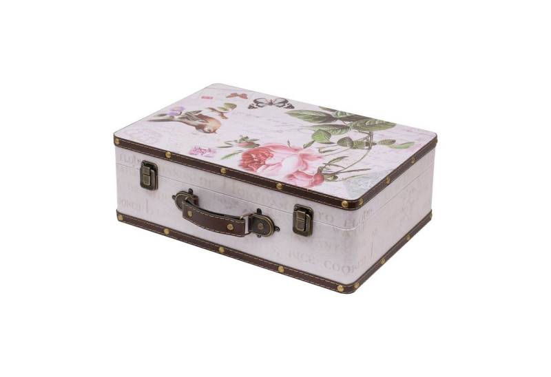 HMF Aufbewahrungsbox Vintage Koffer, Multifunktionskoffer (1 St), Handgefertigter Geschenkkoffer im Rosen Design, 38x26x13 cm von HMF