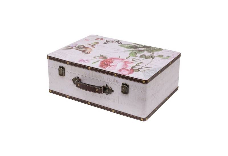 HMF Aufbewahrungsbox Vintage Koffer, Multifunktionskoffer (1 St), Handgefertigter Geschenkkoffer im Rosen Design, 44x32x16 cm von HMF
