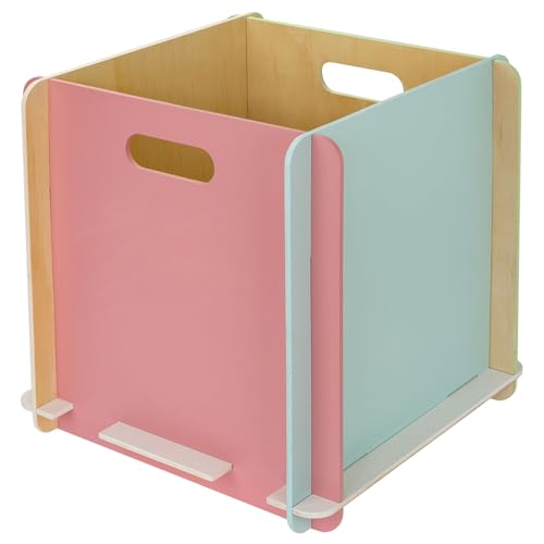HMF Aufbewahrungsbox aus Holz zum Zusammenstecken | passend für Kallax | 32 x 32 x 32 cm | Mehrfarbig von HMF