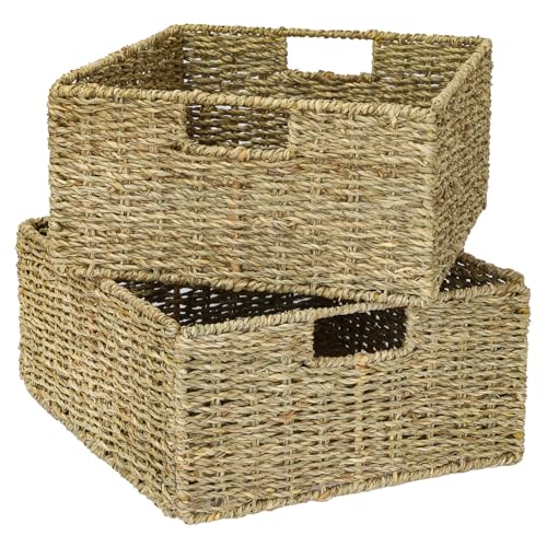 HMF Aufbewahrungskorb, Korb geflochten aus Seegras | 2er Set | passend für Kallax halbes Fach | 30 x 34 x 15 cm HMF Aufbewahrungskorb, Korb geflochten aus Seegras | 2er Set | passend für Kallax halbes Fach | 30 x 34 x 15 cm von HMF