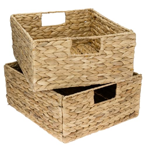 HMF Aufbewahrungskorb, Korb geflochten aus Wasserhyazinthe Seegras | 2er Set | passend für Kallax halbes Fach | 30 x 34 x 15 cm HMF Aufbewahrungskorb, Korb geflochten aus Wasserhyazinthe Seegras | 2er Set | passend für Kallax halbes Fach | 30 x 34 x 15 cm von HMF