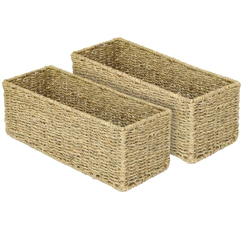 HMF Aufbewahrungskorb Badezimmer, Korb geflochten aus Seegras | 2er Set | 38 x 15 x 14 cm HMF Aufbewahrungskorb Badezimmer, Korb geflochten aus Seegras | 2er Set | 38 x 15 x 14 cm von HMF
