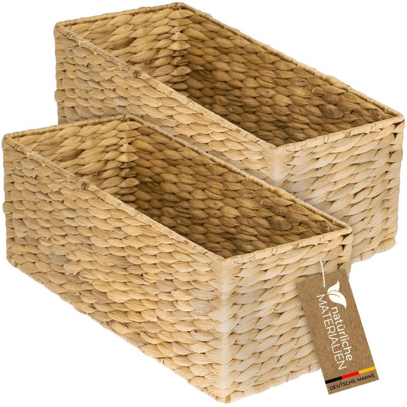 HMF Aufbewahrungskorb Badezimmer Korb Geflochten Wasserhyazinthe Seegras 38 x 15 x 14 cm 2er Set HMF Aufbewahrungskorb Badezimmer Korb Geflochten Wasserhyazinthe Seegras 38 x 15 x 14 cm 2er Set von HMF