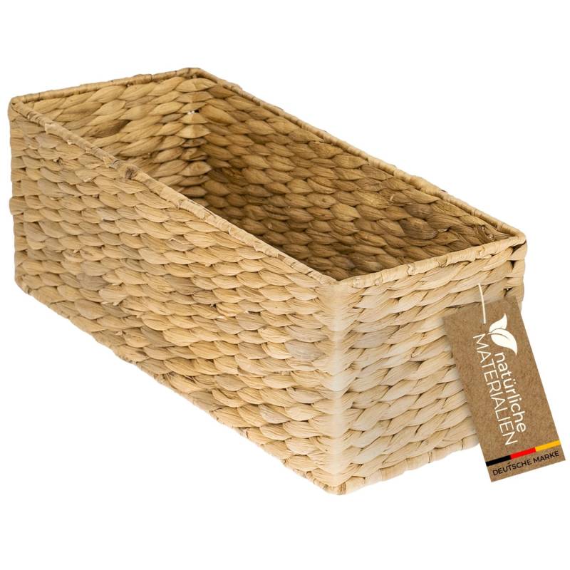 HMF Aufbewahrungskorb Badezimmer Korb Geflochten Wasserhyazinthe Seegras 38 x 15 x 14 cm von HMF