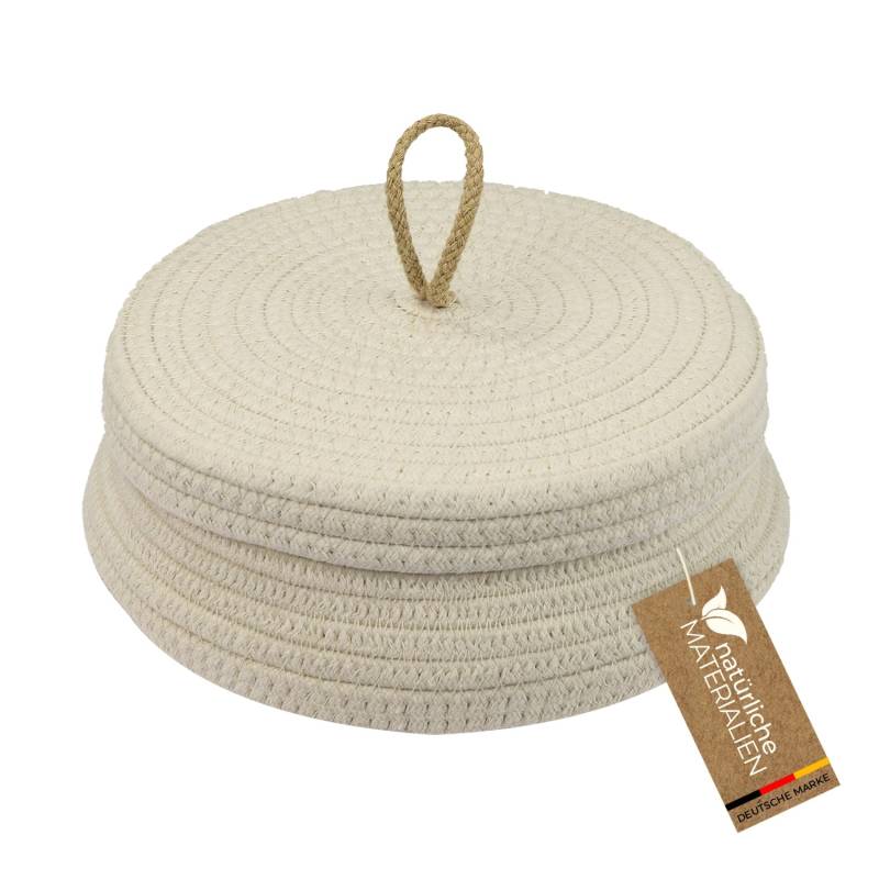 HMF Aufbewahrungskorb Badezimmer Rund Korb Deckel Baumwolle Flach 25 x 11 cm Creme HMF Aufbewahrungskorb Badezimmer Rund Korb Deckel Baumwolle Flach 25 x 11 cm Creme von HMF