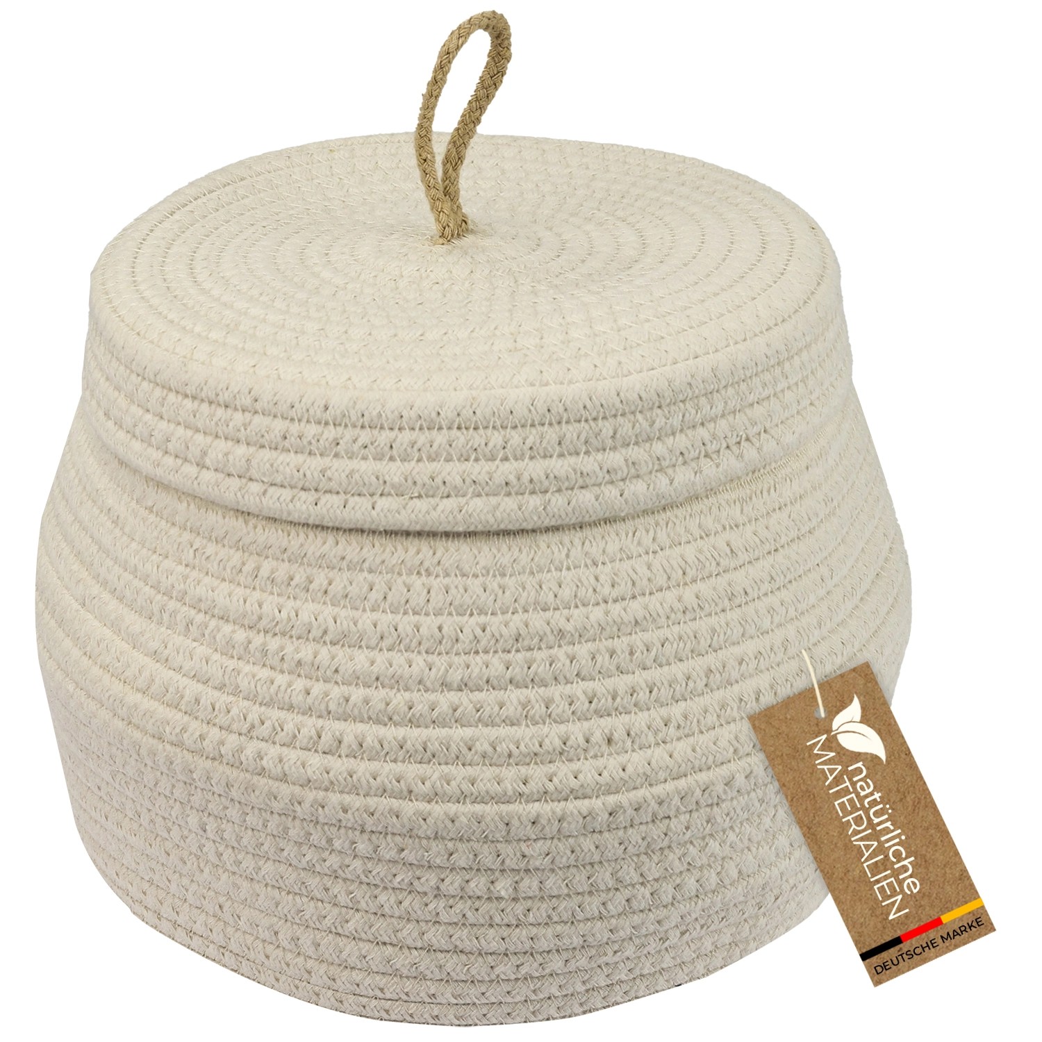 HMF Aufbewahrungskorb Badezimmer Rund Korb Deckel Baumwolle Hoch 25 x 19 cm Creme HMF Aufbewahrungskorb Badezimmer Rund Korb Deckel Baumwolle Hoch 25 x 19 cm Creme von HMF