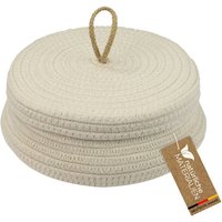 HMF Aufbewahrungskorb Badezimmer rund, Korb mit Deckel aus Baumwolle, Flach, 25,5 x 11,5 cm, Creme HMF Aufbewahrungskorb Badezimmer rund, Korb mit Deckel aus Baumwolle, Flach, 25,5 x 11,5 cm, Creme von HMF