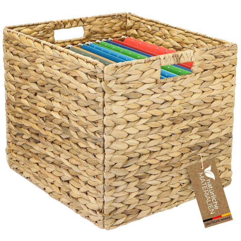 HMF Aufbewahrungskorb DIN A4 Hängeregister Korb Geflochten Wasserhyazinthe zu Kallax 33 x 38 x 32 cm HMF Aufbewahrungskorb DIN A4 Hängeregister Korb Geflochten Wasserhyazinthe zu Kallax 33 x 38 x 32 cm von HMF