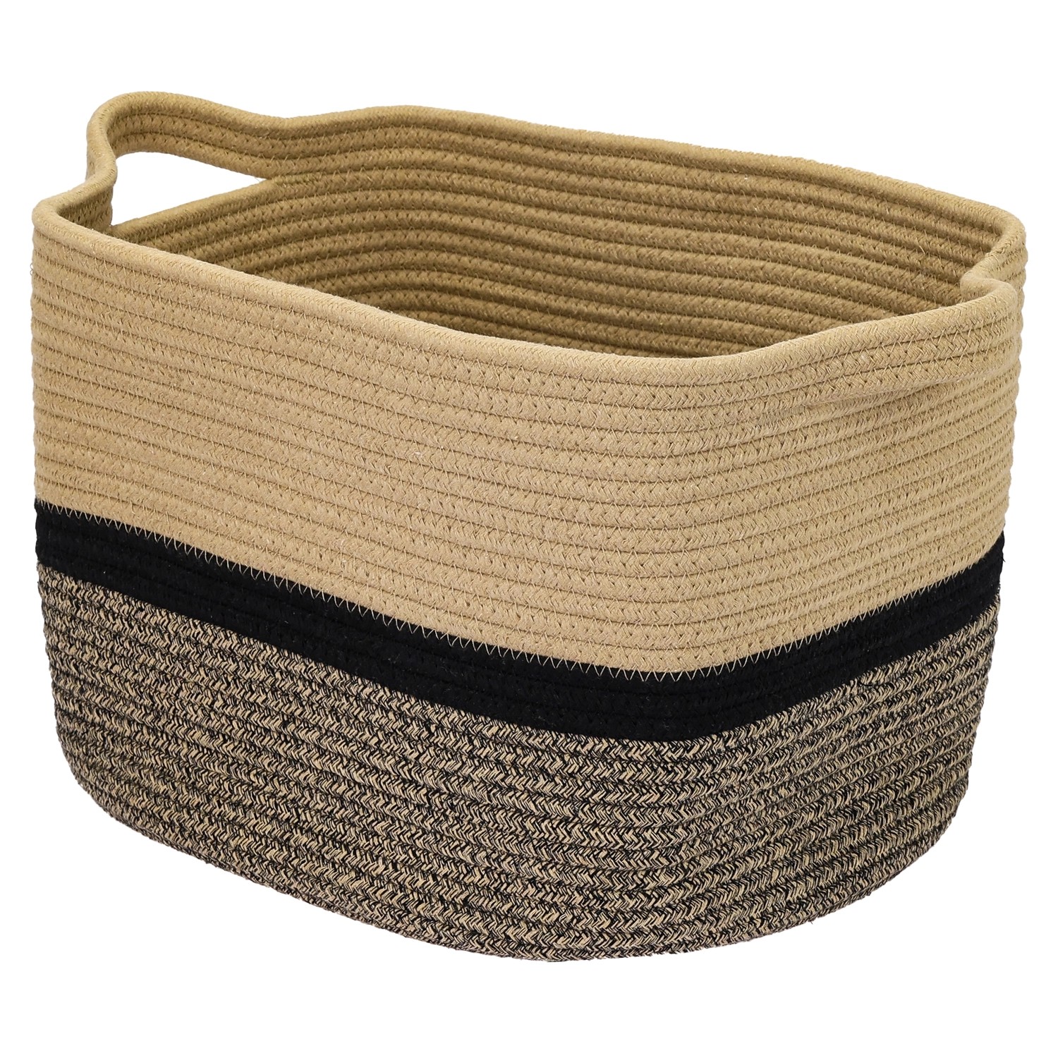 HMF Aufbewahrungskorb Griffen Korb Baumwolle 36 x 30 x 25 cm Schwarz-Honig HMF Aufbewahrungskorb Griffen Korb Baumwolle 36 x 30 x 25 cm Schwarz-Honig von HMF