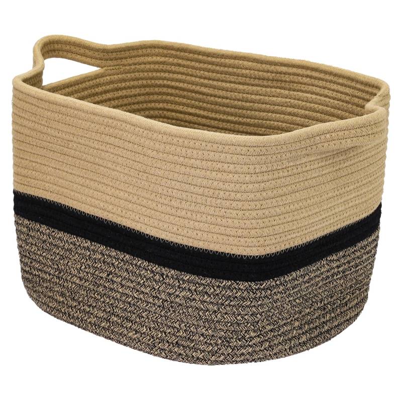 HMF Aufbewahrungskorb Griffen Korb Baumwolle 36 x 30 x 25 cm Schwarz-Honig HMF Aufbewahrungskorb Griffen Korb Baumwolle 36 x 30 x 25 cm Schwarz-Honig von HMF