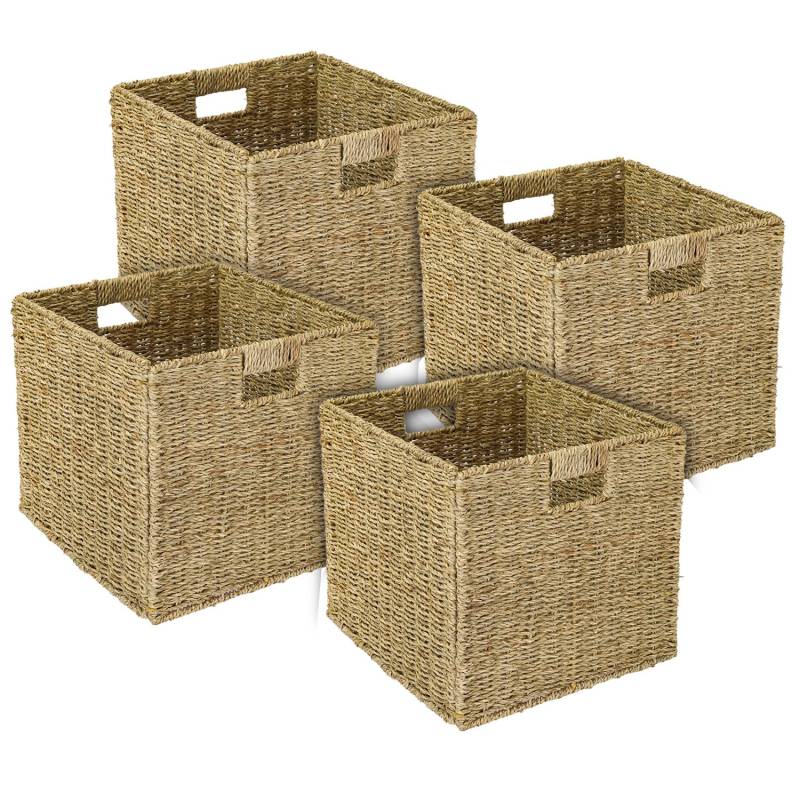 HMF Aufbewahrungskorb Korb Geflochten Seegras Kallax 32 x 34 x 32 cm 4er Set HMF Aufbewahrungskorb Korb Geflochten Seegras Kallax 32 x 34 x 32 cm 4er Set von HMF