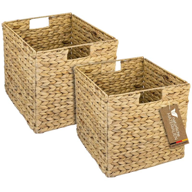 HMF Aufbewahrungskorb Korb Geflochten Wasserhyazinthe Seegras Kallax 32 x 34 x 32 cm 2er Set HMF Aufbewahrungskorb Korb Geflochten Wasserhyazinthe Seegras Kallax 32 x 34 x 32 cm 2er Set von HMF