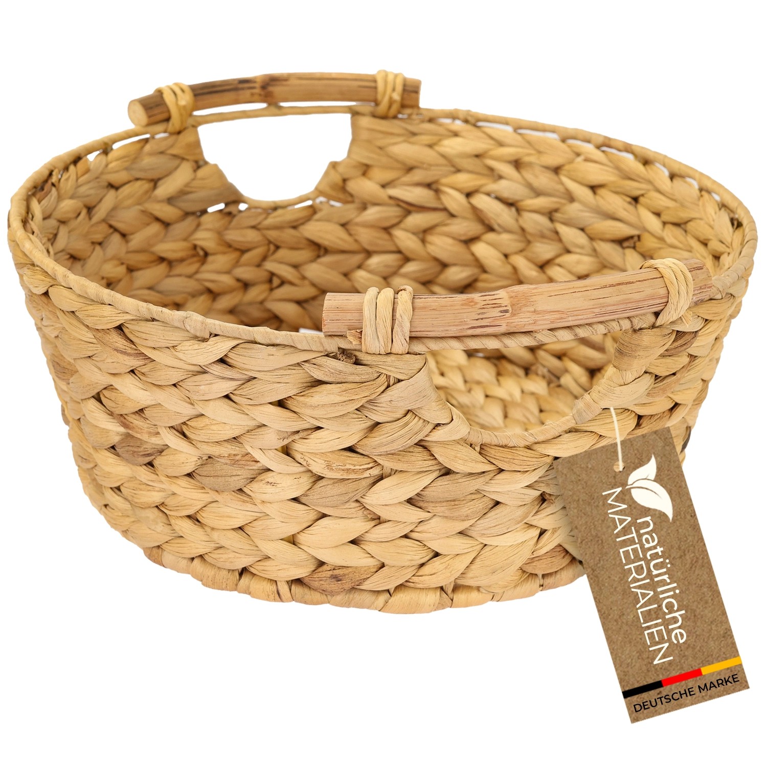 HMF Aufbewahrungskorb Rund Korb Geflochten Wasserhyazinthe Holzgriffen 30 x 12 cm HMF Aufbewahrungskorb Rund Korb Geflochten Wasserhyazinthe Holzgriffen 30 x 12 cm von HMF
