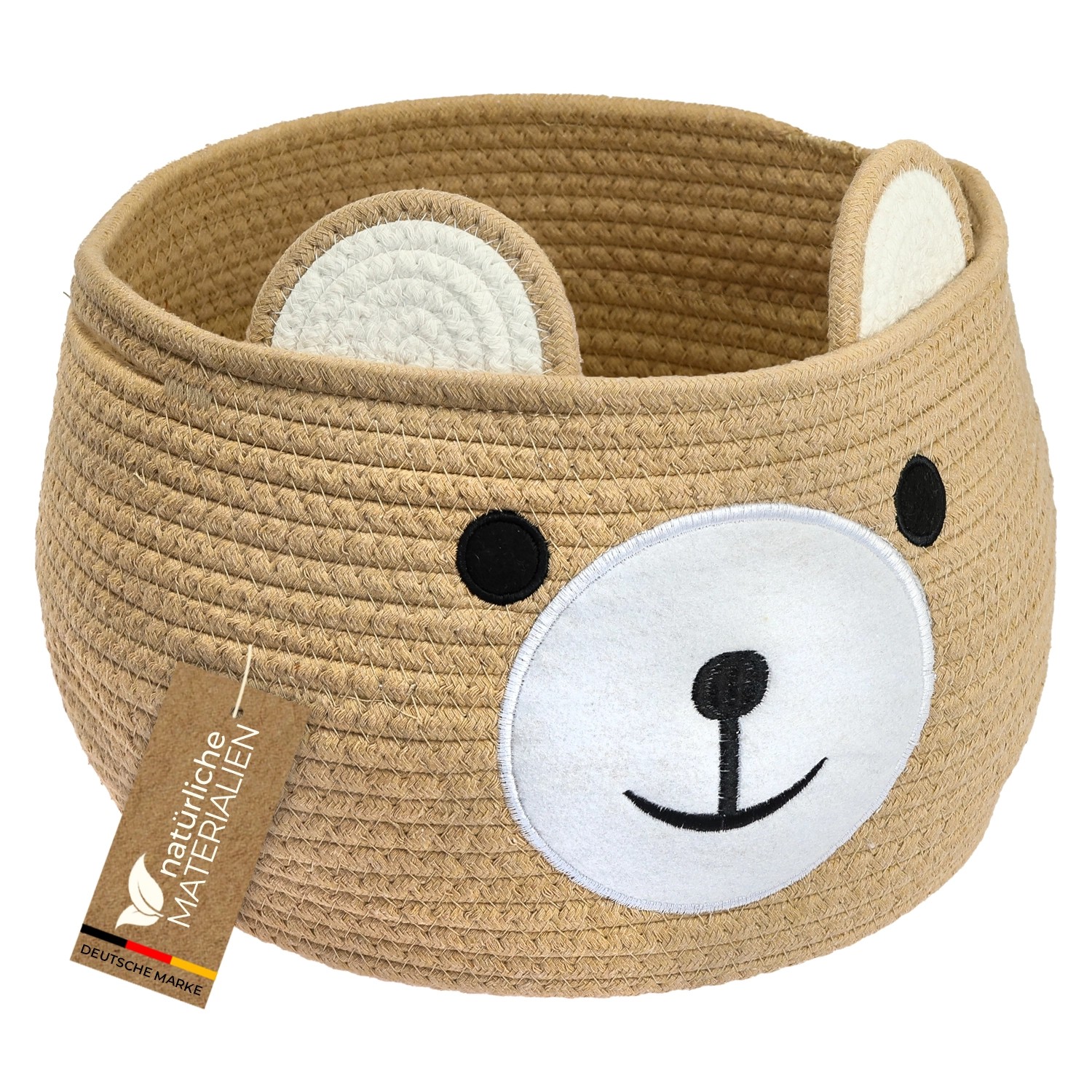 HMF Aufbewahrungskorb Versteckten Griffen Korb Kinderzimmer Baumwolle Bär 30 x 24 cm Honig HMF Aufbewahrungskorb Versteckten Griffen Korb Kinderzimmer Baumwolle Bär 30 x 24 cm Honig von HMF