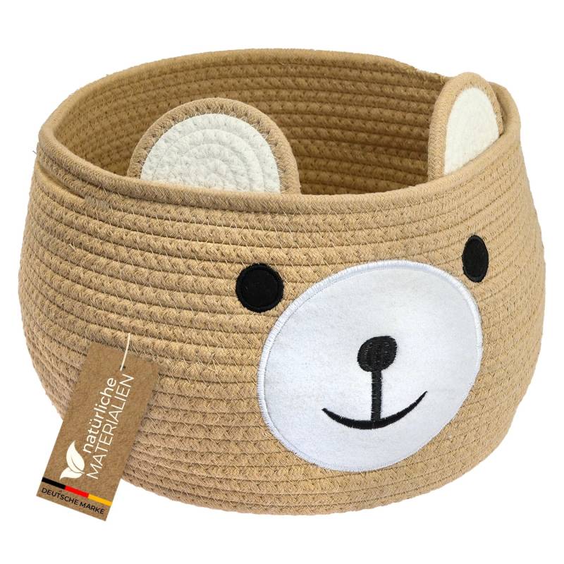 HMF Aufbewahrungskorb Versteckten Griffen Korb Kinderzimmer Baumwolle Bär 30 x 24 cm Honig HMF Aufbewahrungskorb Versteckten Griffen Korb Kinderzimmer Baumwolle Bär 30 x 24 cm Honig von HMF
