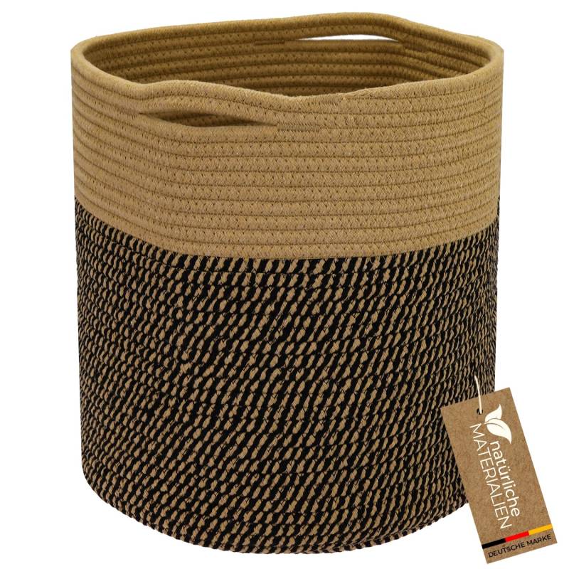 HMF Aufbewahrungskorb Versteckten Griffen Runder Korb Kallax 31 x 31 cm Schwarz-Honig HMF Aufbewahrungskorb Versteckten Griffen Runder Korb Kallax 31 x 31 cm Schwarz-Honig von HMF