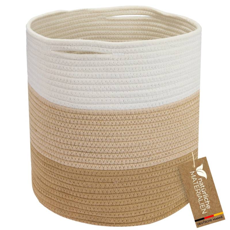 HMF Aufbewahrungskorb Versteckten Griffen Runder Korb Kallax 31 x 31 cm Weiß-Braun HMF Aufbewahrungskorb Versteckten Griffen Runder Korb Kallax 31 x 31 cm Weiß-Braun von HMF