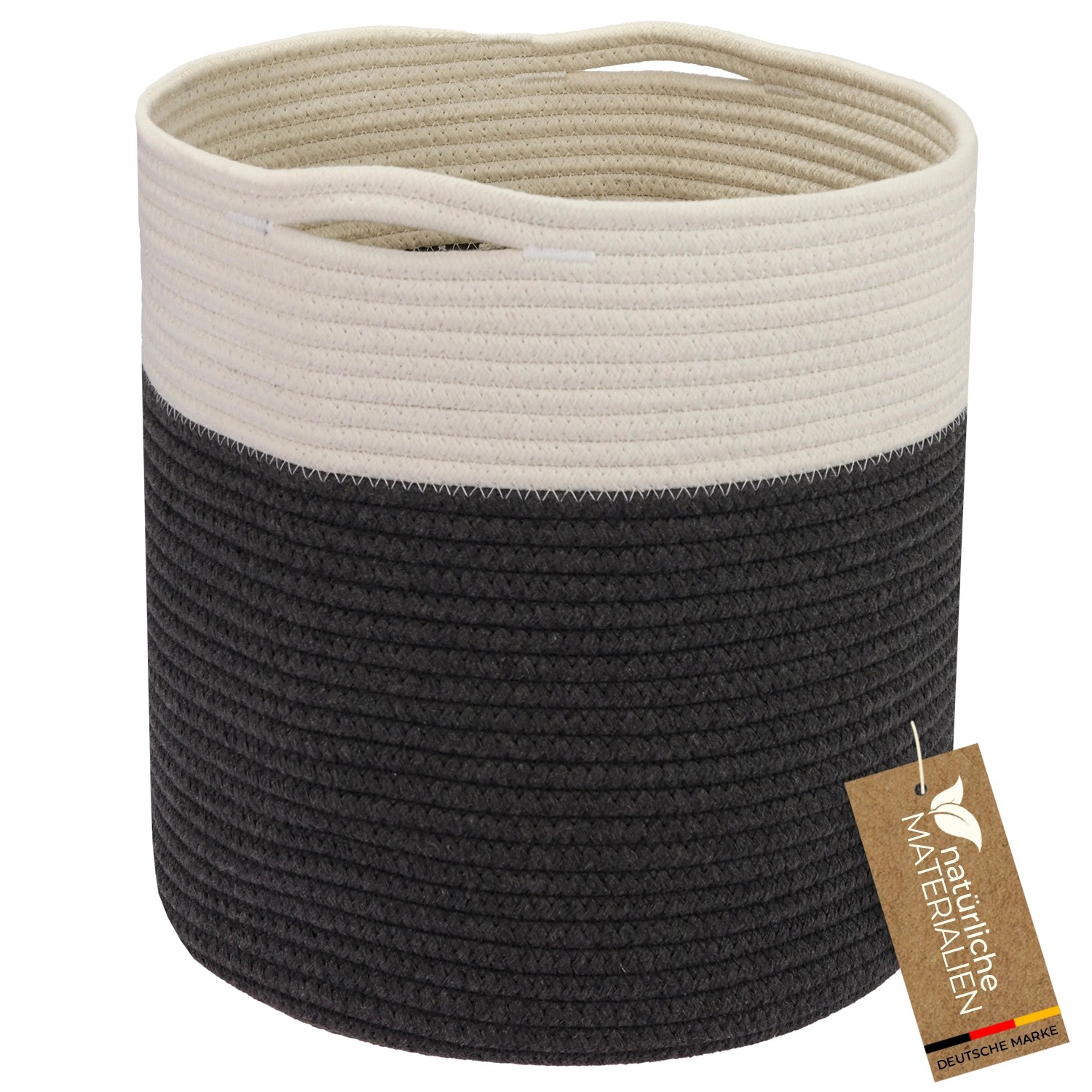 HMF Aufbewahrungskorb Versteckten Griffen Runder Korb Kallax 31 x 31 cm Weiß-Grau HMF Aufbewahrungskorb Versteckten Griffen Runder Korb Kallax 31 x 31 cm Weiß-Grau von HMF