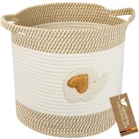HMF Aufbewahrungskorb mit Griffen, Korb für Kinderzimmer aus Baumwolle, Elefant, 30,5 x 30,5 cm HMF Aufbewahrungskorb mit Griffen, Korb für Kinderzimmer aus Baumwolle, Elefant, 30,5 x 30,5 cm von HMF