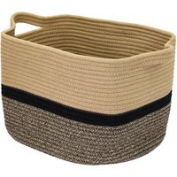 HMF Aufbewahrungskorb mit verlängerten Griffen, Korb aus Baumwolle, 36 x 30 x 25 cm, Schwarz-Honig HMF Aufbewahrungskorb mit verlängerten Griffen, Korb aus Baumwolle, 36 x 30 x 25 cm, Schwarz-Honig von HMF